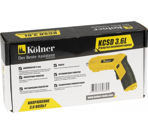 Отвертка аккумуляторная KOLNER KCSD 3,6L