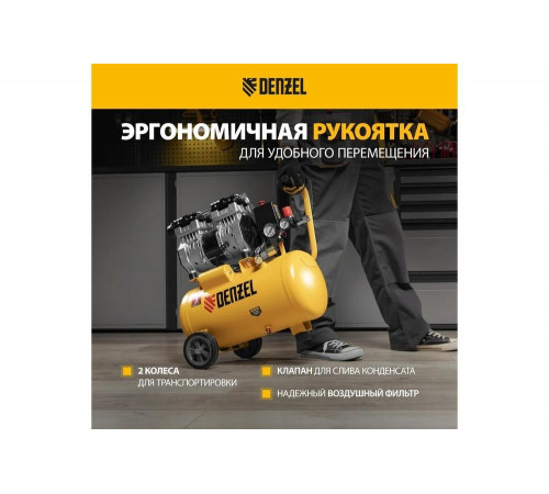 Малошумный безмасляный компрессор Denzel DLS950/24 Малошумный безмасляный компрессор Denzel DLS950/24
