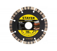 Диск алмазный отрезной по бетону/кирпичу/плитке (115х22.2 мм) CONCRETE Professional Stayer 3660-115_z02