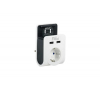 Адаптер IEK Т-02 01 1 место, 2P+PE, 16А, 2хUSB, 2,4А, белый WTP11-16-01-Z-K01