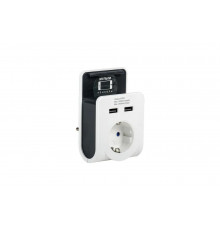 Адаптер IEK Т-02 01 1 место, 2P+PE, 16А, 2хUSB, 2,4А, белый WTP11-16-01-Z-K01