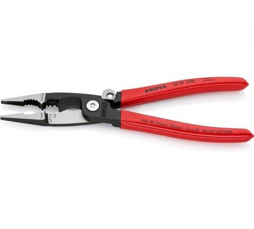 Электромонтажные клещи Knipex 6-в-1, 200 мм, защелка-"собачка", черные, 1К ручки, KN-1391200SB