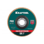 Лепестковый керамический торцевой круг KRAFTOOL Keratron по нержавеющей стали, 125x22.2 мм, P60 36598-125-60