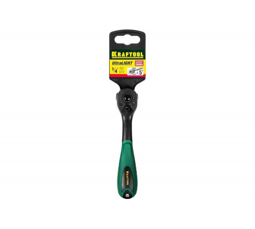 KRAFTOOL 1/4", 72 зубца, Cr-V сталь, трещотка для торцовых головок 27796-1/4_z02