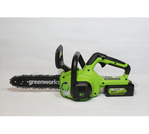 Цепная аккумуляторная пила GreenWorks G24CS25K4 24 В, 4 А*ч 2007707UB Цепная аккумуляторная пила GreenWorks G24CS25K4 24 В, 4 А*ч 2007707UB