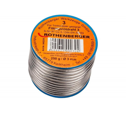 Припой для работы с фитингами (тип 3 L-SN CU3; катушка 250 г) Rothenberger 45255