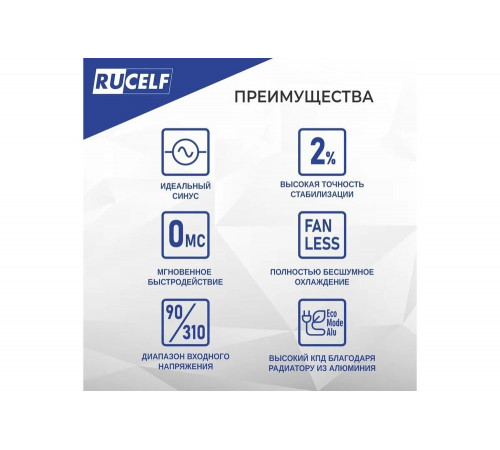 Инверторный стабилизатор напряжения RUCELF IS-600 КА-00009157 Инверторный стабилизатор напряжения RUCELF IS-600 КА-00009157