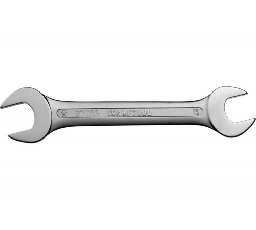 KRAFTOOL 27х30 мм, Cr-V сталь, хромированный, гаечный ключ рожковый 27033-27-30
