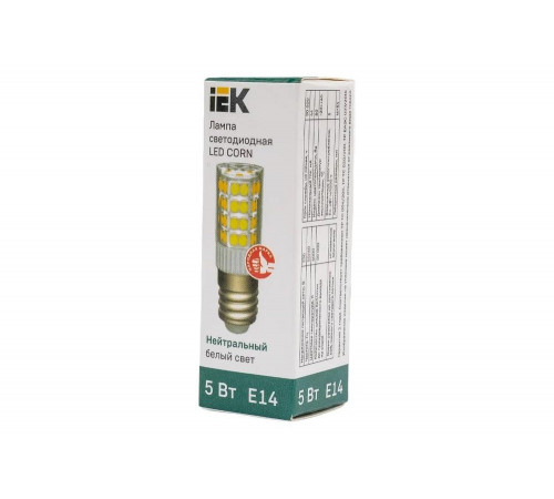 Светодиодная лампа IEK corn капсула 5вт 230в 4000к керамика e14 LLE-CORN-5-230-40-E14
