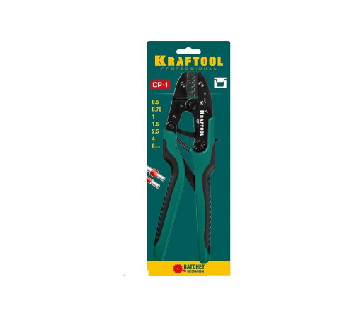 Пресс-клещи KRAFTOOL CP-1 для втулочных наконечников, 0.5 - 6 мм2, 45461-1