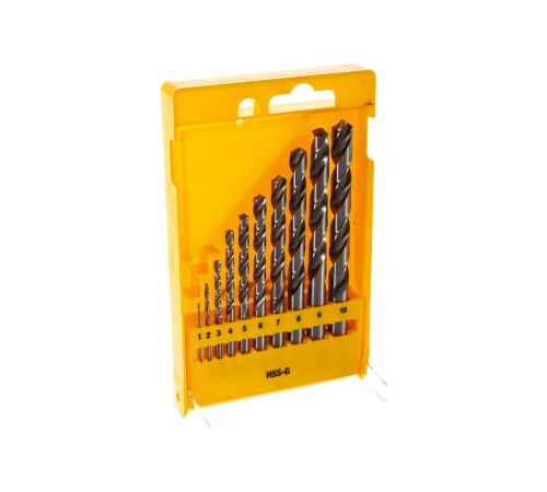 Набор сверл по металлу (1-10 мм, 10 шт., в пластиковой кассете) DEWALT DT5921