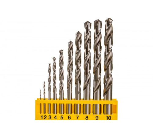 Набор сверл по металлу (1-10 мм, 10 шт., в пластиковой кассете) DEWALT DT5921