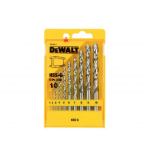 Набор сверл по металлу (1-10 мм, 10 шт., в пластиковой кассете) DEWALT DT5921