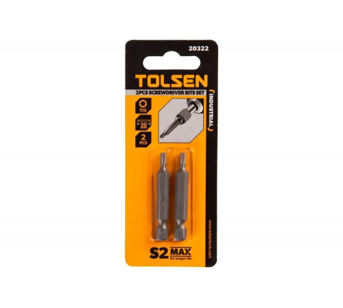 Набор вставок бит торцевых 1/4", Torx, T15, 50 мм, 2 шт TOLSEN TT20322 Набор вставок бит торцевых 1/4", Torx, T15, 50 мм, 2 шт TOLSEN TT20322
