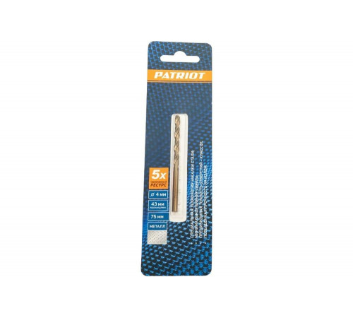 Сверло по металлу (4.0х75/43 мм) PATRIOT 815010008 Сверло по металлу (4.0х75/43 мм) PATRIOT 815010008