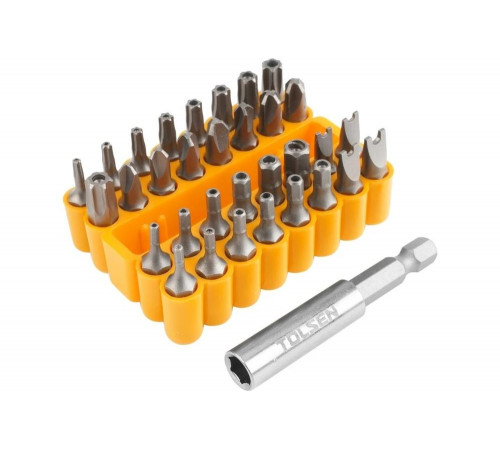 Набор вставок бит 1/4", Security hex, TorxTR, Spanner, Torg-Set, Tri-Wing, 33 предмета TOLSEN TT20369 Набор вставок бит 1/4", Security hex, TorxTR, Spanner, Torg-Set, Tri-Wing, 33 предмета TOLSEN TT20369