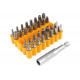 Набор вставок бит 1/4", Security hex, TorxTR, Spanner, Torg-Set, Tri-Wing, 33 предмета TOLSEN TT20369