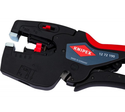 Автоматический стриппер Knipex NexStrip 3-в-1, O 0.03-10 мм AWG 32-8, рез до 10 мм, обжим: квадрат, 0.25-4 мм, 2x2.5 мм, 190 мм KN-1272190 Автоматический стриппер Knipex NexStrip 3-в-1, O 0.03-10 мм AWG 32-8, рез до 10 мм, обжим: квадрат, 0.25-4 мм, 2x2.5 мм, 190 мм KN-1272190