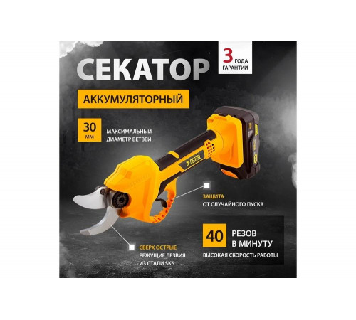Аккумуляторный секатор Denzel CP-30 18 В 59435 Аккумуляторный секатор Denzel CP-30 18 В 59435