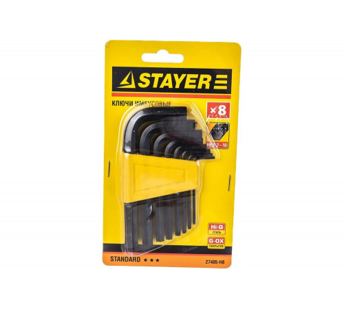 STAYER 8 шт., ключи имбусовые 27405-H8 STAYER 8 шт., ключи имбусовые 27405-H8