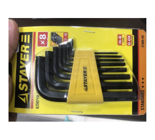 STAYER 8 шт., ключи имбусовые 27405-H8 STAYER 8 шт., ключи имбусовые 27405-H8