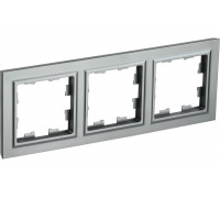 3-местная рамка IEK Brite ру-3-брс сталь BR-M32-K46