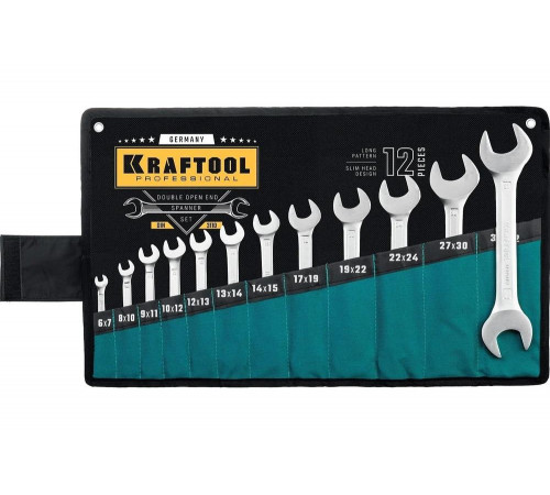 Набор рожковых гаечных ключей Kraftool 12 шт, 6 - 32 мм 27033-H12_z01