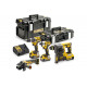 Набор аккумуляторный Dewalt DCK422P3, 18 В: дрель-шуруповерт DCD796 + шуруповерт DCF887 + УШМ DCG405 + перфоратор DCH273, с 3 АКБ 5 Ач и ЗУ, в 2 кейсах DCK422P3-QW