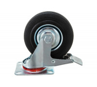 Колесо поворотное резина SCb 55 125 мм с тормозом (N) TOR 1024167