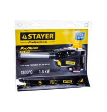 Газовая горелка STAYER ProTerm на баллон, с пьезоподжигом, 1300С 55582