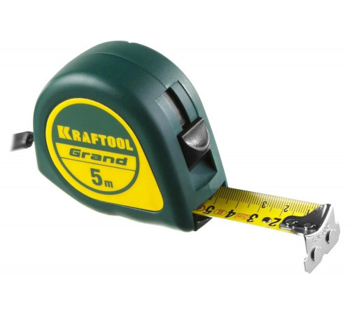 KRAFTOOL 5 м х 25 мм, рулетка GRAND 34022-05-25