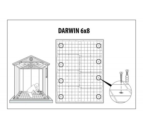 Сарай Keter Darwin 6х8" серый 249361