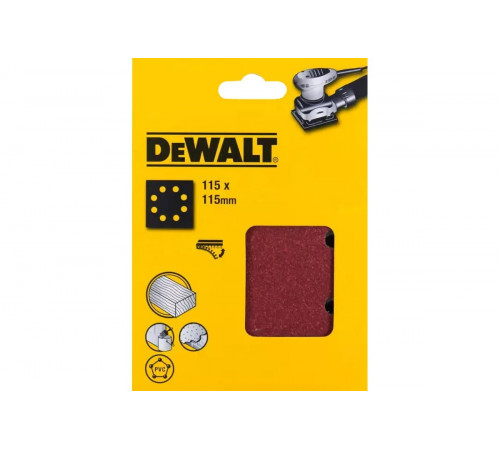 Лист шлифовальный перфорированный (25 шт; 115х115 мм; 120G) DEWALT DT3033
