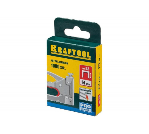 KRAFTOOL скобы тип 53 (A / 10 / JT21), 14 мм, 1000 шт., скобы супертвердые 31670-14 Pro