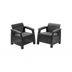 Комплект кресел Keter Corfu duo set графит 223175