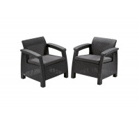 Комплект кресел Keter Corfu duo set графит 223175