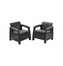 Комплект кресел Keter Corfu duo set графит 223175