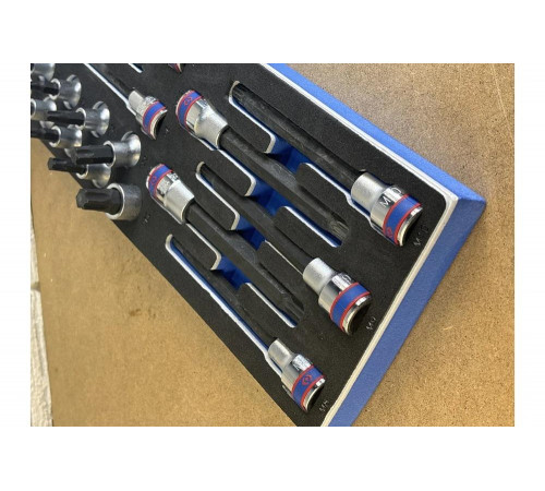 Набор насадок Hex, Torx и Spline, ложемент, 17 предметов KING TONY 9-4147PRV