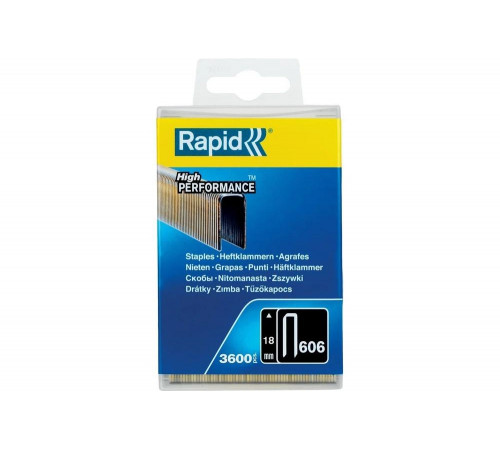 RAPID тип 55 (C / 14 / 606), 18 мм, 3600 шт., скобы узкие, супертвердые, закаленные 40303094 RAPID тип 55 (C / 14 / 606), 18 мм, 3600 шт., скобы узкие, супертвердые, закаленные 40303094