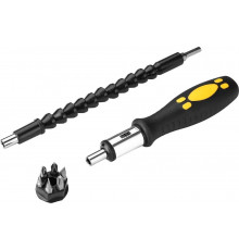Реверсивная отвертка с набором бит и гибким валом DEKO BS8 8 предметов 065-0598