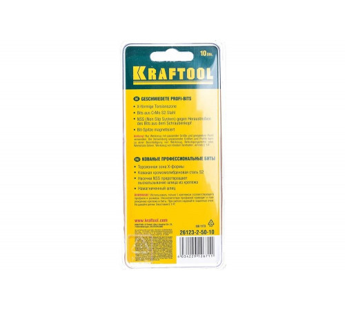 Биты "EXPERT" (E 1/4"; PZ 2; 50 мм; 10 шт.) KRAFTOOL 26123-2-50-10