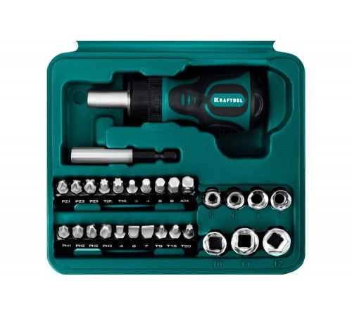 KRAFTOOL 29 шт., отвертка реверсивная 25556-H29 KRAFTOOL 29 шт., отвертка реверсивная 25556-H29