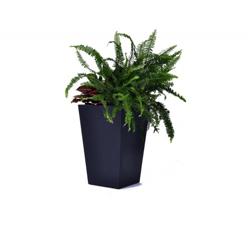 Кашпо KeterRattan Planter S 23.6 л, графит 228978 Кашпо KeterRattan Planter S 23.6 л, графит 228978
