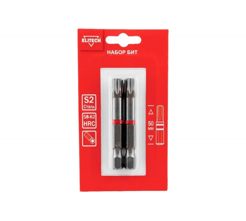 Биты TORX10, 50 мм, 2 шт 1820.15290 Elitech 204288 Биты TORX10, 50 мм, 2 шт 1820.15290 Elitech 204288