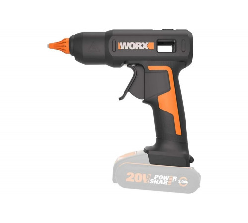 Аккумуляторный клеевой пистолет WORX 20 В, без акб и зу WX045.9