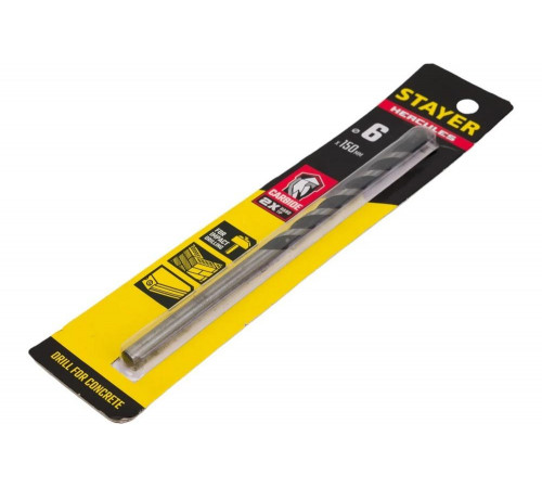 STAYER 6 x 150 мм, сверло по бетону HERCULES 2915-150-06_z01 PROFESSIONAL STAYER 6 x 150 мм, сверло по бетону HERCULES 2915-150-06_z01 PROFESSIONAL