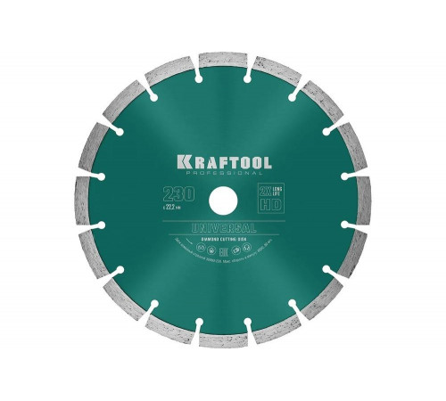 KRAFTOOL Ø 230Х22.2 мм, алмазный, сегментный, по железобетону, высокопрочному бетону диск отрезной UNIVERSAL 36680-230 KRAFTOOL Ø 230Х22.2 мм, алмазный, сегментный, по железобетону, высокопрочному бетону диск отрезной UNIVERSAL 36680-230