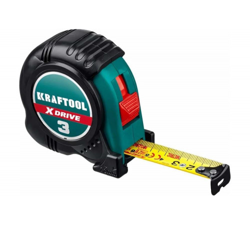 KRAFTOOL 3 м х 19 мм, ударостойкий обрезиненный корпус, рулетка X-Drive 34122-03-19_z02 KRAFTOOL 3 м х 19 мм, ударостойкий обрезиненный корпус, рулетка X-Drive 34122-03-19_z02