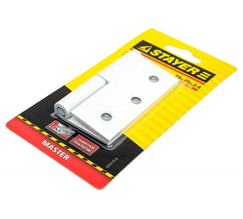 STAYER 75 x 75 x 2.4 мм, 1 шт., цвет белый, левая, петля разъемная 37613-75-2L Master