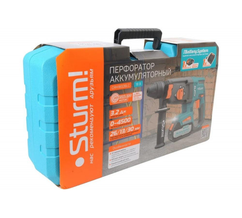 Аккумуляторный перфоратор Sturm 1BatterySystem CRH1832BLC Аккумуляторный перфоратор Sturm 1BatterySystem CRH1832BLC